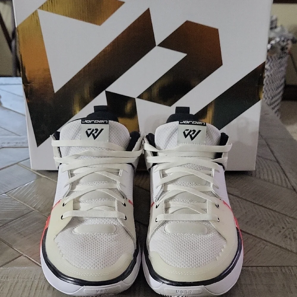 Jordan One Take 5 White Athletic Sneakers Black Red With Box